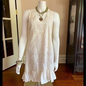 Sachin & Babi White Lace Sleeveless Dress